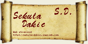 Sekula Dakić vizit kartica